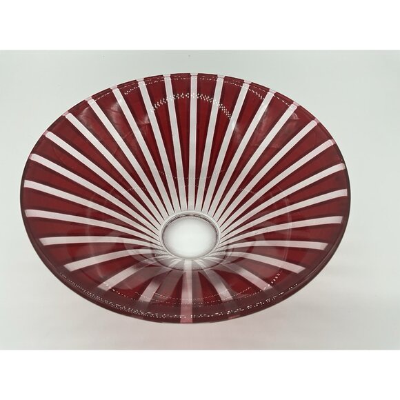 Anders Lindblom "Twist" Bowl Nybro Glassworks Scandinavian Art Glass Red/CLEAR - Picture 7 of 11